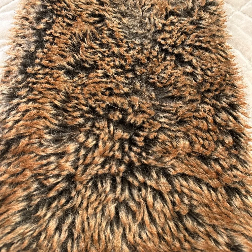 RESTORATION HARDWARE FAUX FUR PILLOW BROWN 22 INCHES